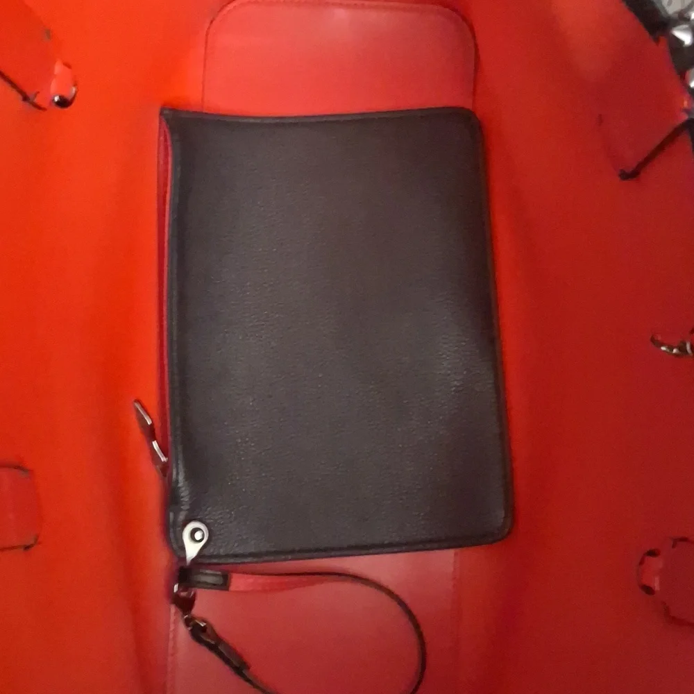 Chistian Louboutin Black Cabata Tote Bag with Red Accents. - Picture 3 of 3